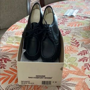 SAS Bounce Back Black Leather Shoes